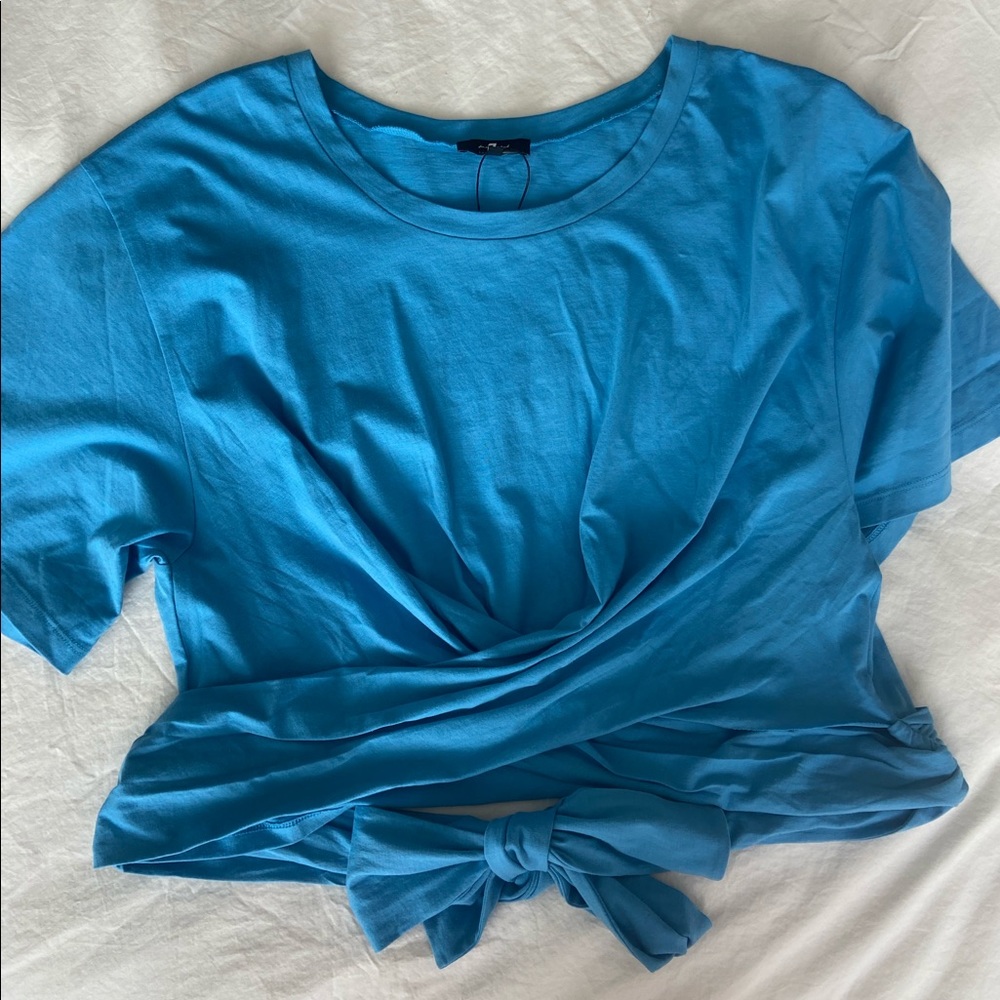 NWT 7 For All Mankind Twisted Tee in bright blue